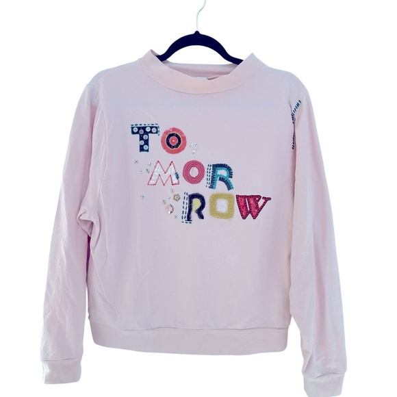 Anthropologie TOMORROW Embellised  Sweatshirt Size Small - Picture 4 of 6